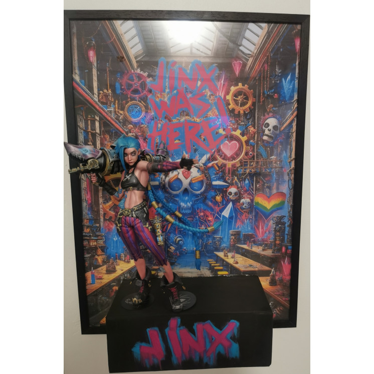 VENDU Tableau 3D JinX League of Legends avec boite de rangement