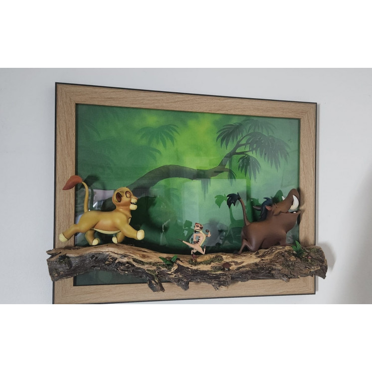 VENDU Tableau 3D Roi Lion Hakuna Matata