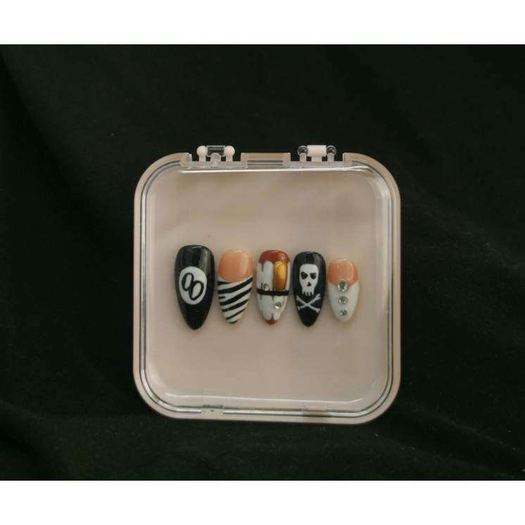 Press-on nails punk skull – Style rock gothique – MyWorldByEnz