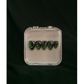 Press-on nails fleurs abstraites noir & rouge – Art floral sombre – MyWorldByEnz