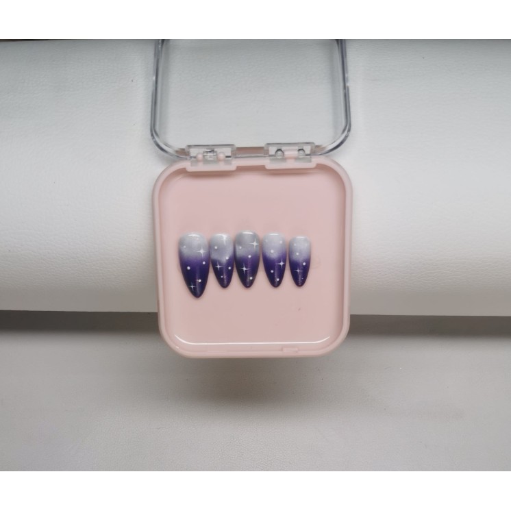 Press-on nails Cantarella – Wuthering Waves – Galaxie violette | MyWorldByEnz